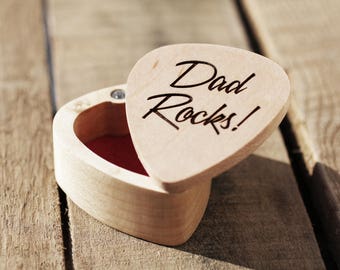 Guitar Pick Box Engraved Guitar Pick Box Custom Guitar Pick Guitar Pick Holder Fathers Day Gift Music Teacher Gift Guitar Player Gift