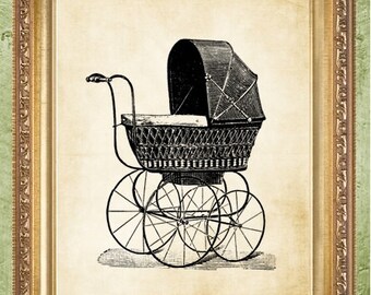 Baby Carriage Print Nursery Print