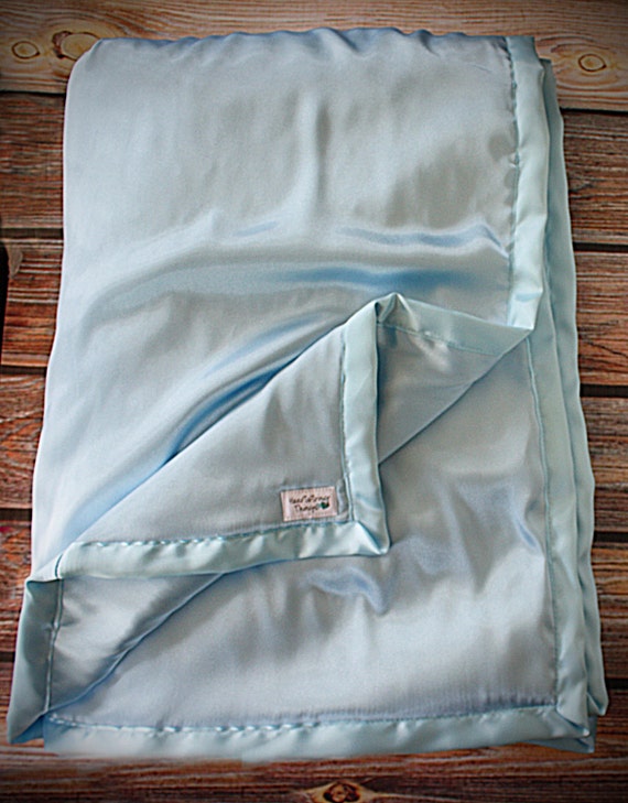 Items similar to Satin blanket, Silk blanket, Baby Blue Blanket, Blue