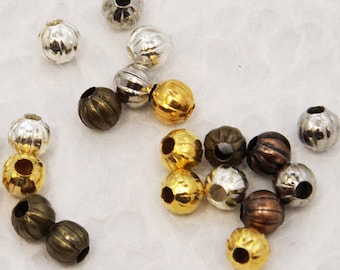 Round Iron Corrugated Mixed Color Beads 5mm (50pcs) Z24 Good for Torch Fired Enamels
