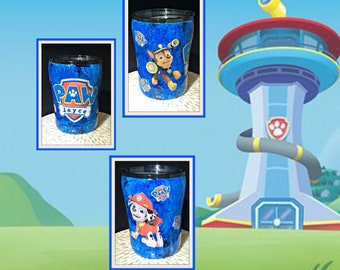 Paw Patrol Inspired Custom Personalized Tumbler, Insulated Tumbler, Custom Tumbler Cup, You Choose the Characters you want!!