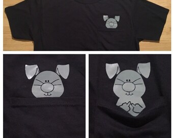 Bunny Rabbit Middle Finger Pocket T Shirt