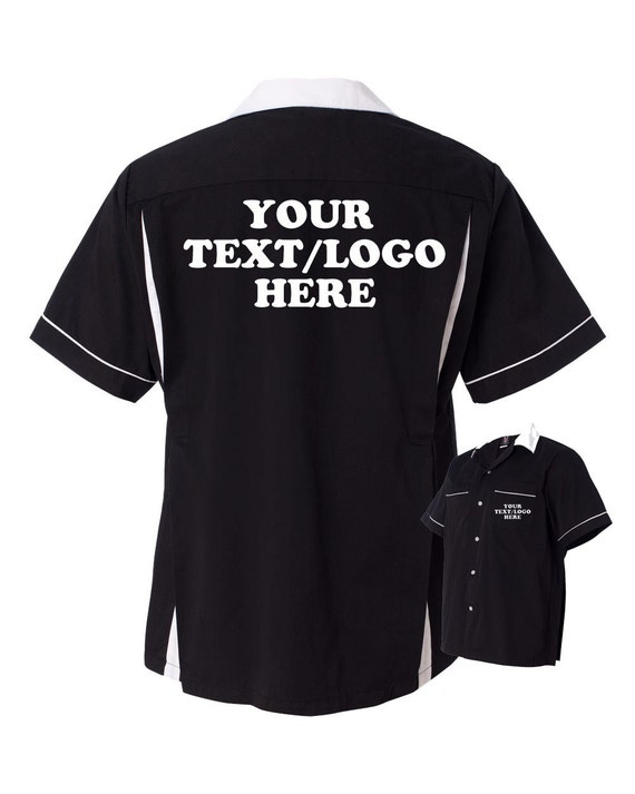 Custom Made Hilton HP2244 White & Black Bowling Shirt with