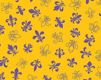 Fleur de Lis Gold and Purple by Andover