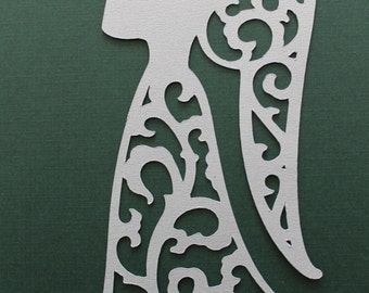 4 Elegant, Lacey, Silver Angel Diecuts, Christmas, Holiday Decorations, Scrapbooking, Cardmaking, Other Paper Crafts, Metallic Silver