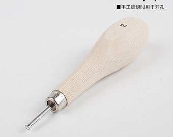 Leathercraft Japan Wooden Stitching Awl Needle hand-stitched Leather Hole Puncher Craft Tools, Seiwa