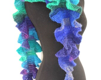 KNITTING PATTERN - Increasing Waves Garter Stitch Scarf With Short Rows