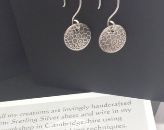 Textured Dangle Disc Earrings