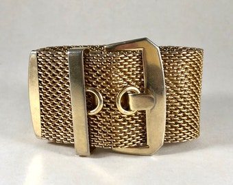 Gold Mesh Buckle Bracelet