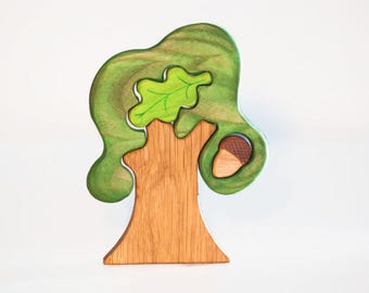 WALDORF Tree toy Waldorf nature table Wooden Tree Toy Tree figurine Woodland set puzzle