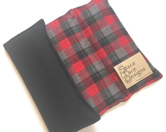 Plaid Rice Heating Pad, LARGE Microwaveable Heat Pad, Hot Cold Therapy for Natural Pain Relief, Gift for Him or Her, Organic Essential Oils