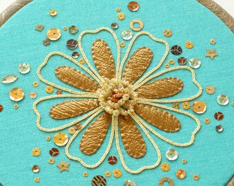 Copper petals goldwork materials pack