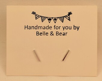 Bar earrings | Bar studs | Geometric studs | Line earrings | Silver, Gold & Black | FREE GIFT WRAP