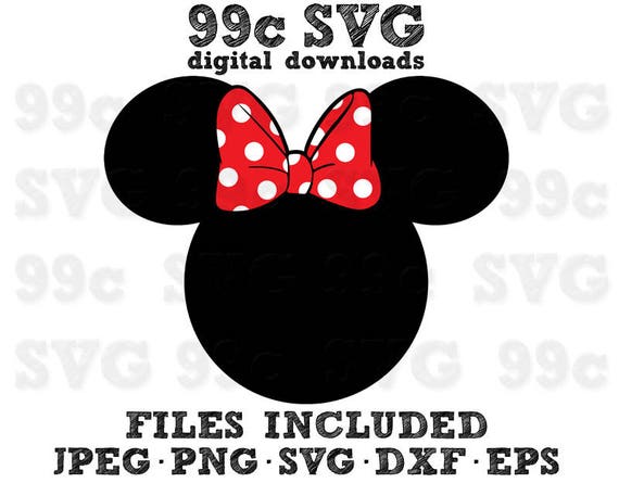 Download Minnie Mouse Head SVG DXF Png Vector Cut File Cricut Design