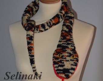 Knit Snake Scarf Animal Scarf