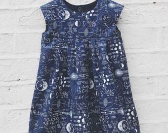 Science print cotton dress /Toddler Cotton Dress / Baby Cotton Print Dress / summer dress