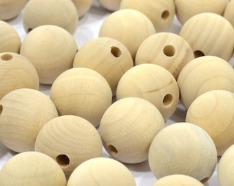 Set Of 50-9/16 14mm Unfinished Wooden Beads-Solid