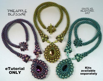 eTUTORIAL Pineapple Blossom Necklace for Intermediate/Advanced Beadweavers