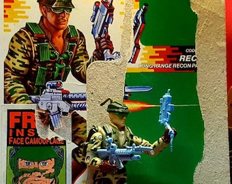 Vintage GI Joe Action Figure, Recondo 1980s Hasbro GI Joe , GI Joe Toy, w/Uncut File Card!