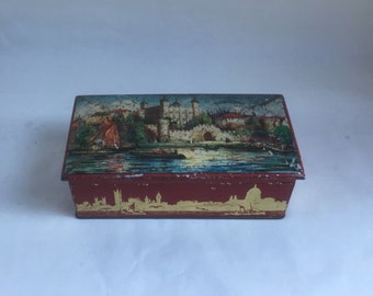 Huntley & Palmer Vintage Biscuit Tin, 1930s Tower of London.