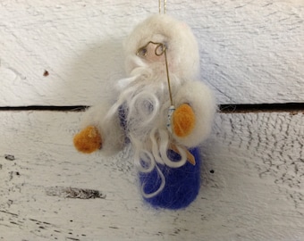 Needle Felted Santa Ornament