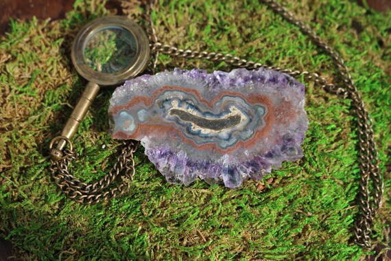 Amethyst Stalactite, XL Stalactite Slice, Crystal Flower, Amethyst Slice, Raw Amethyst, Druzy Stalactite, Spirt Quartz, DIY, Bohemian