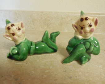 Vintage Walker Pottery of California Pixie Elf Figurines