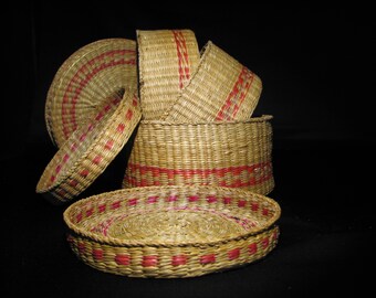 Set of 3 Vintage 1960s Circular Baskets