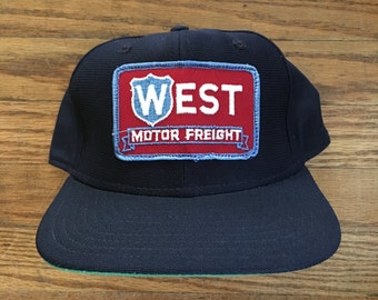 Vintage West Motor Freight Trucker Hat Snapback Baseball Cap Patch
