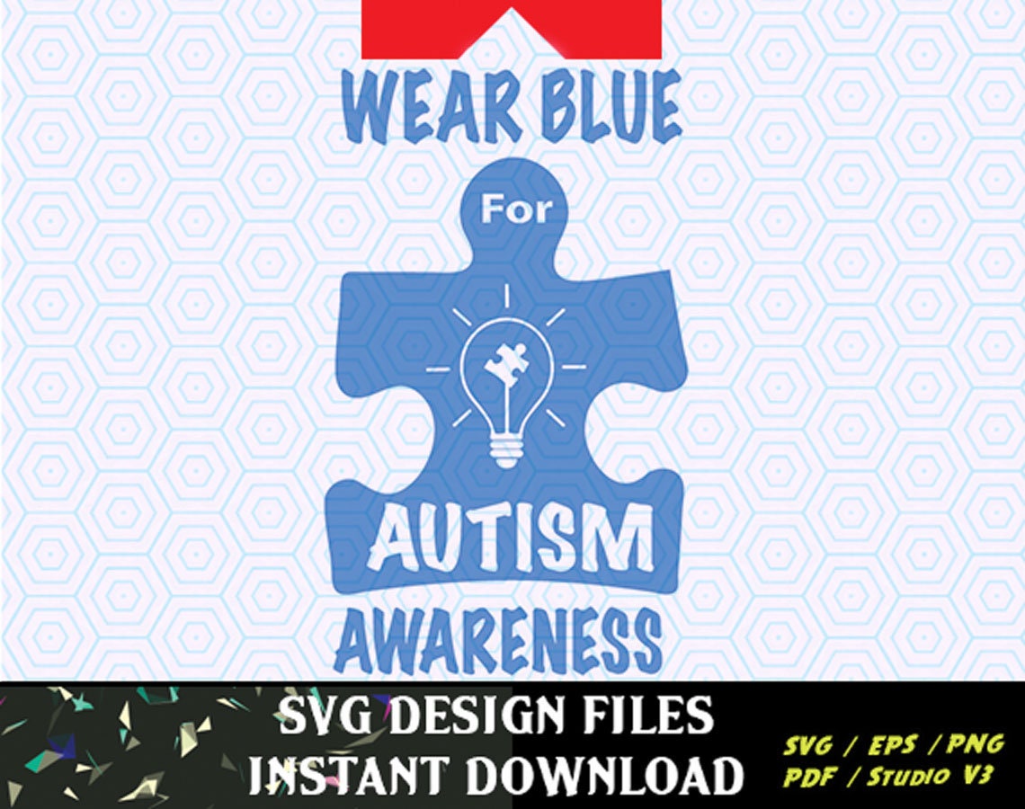 Download Wear Blue for Autism SVG File Vector Clip Art for Commercial