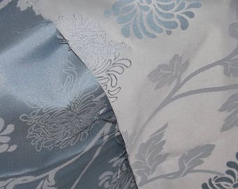 Blue Floral Fabric, Fabric Remnant, Soft Furnishing fabrics