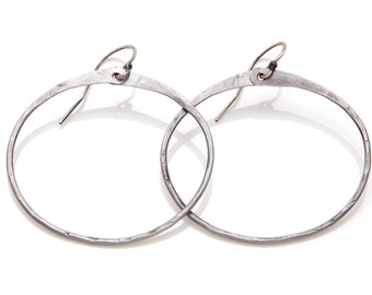 Steel hoop earrings. Medium hammered hoop earrings. Hoops hammered steel. Medium hoop earrings. Simple hoop earrings. Iron hoops Steel Hoops