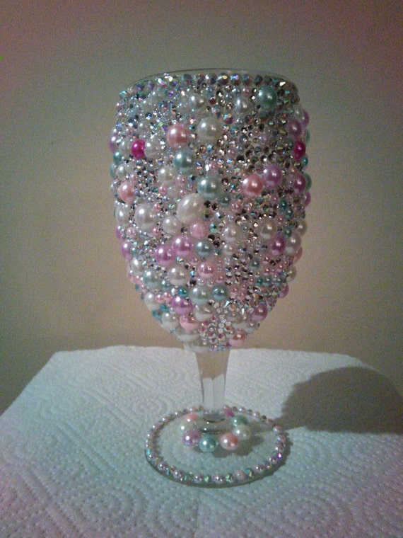 how to add bling to wine glasses