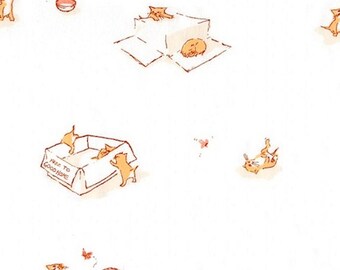 Heather Ross - Munki Munki Fabric - Free Kittens on Flannel - OOP Out Of Print - Very Hard To Find