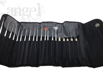 Nail Art Tool Kit Set Dotting Pens + Brushes + Case Manicure Tool 20PCS UV Gel Nail Art Design Set Painting Brush