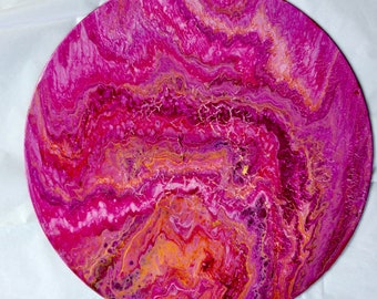 Pink Explosion Art on Vinyl