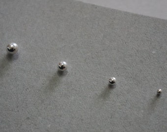 Sterling Silver, Ball Earrings 2mm, 3mm, 4mm, 5mm - TS006