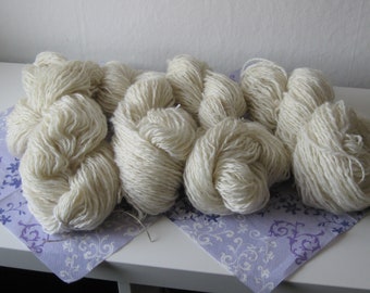Hand spun mountain sheep wool undyed from the lamb