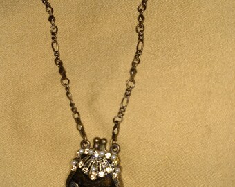Vintage vclm handbag purse locket