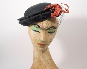 1930s hat | black hat | 30s hat | tilt hat |