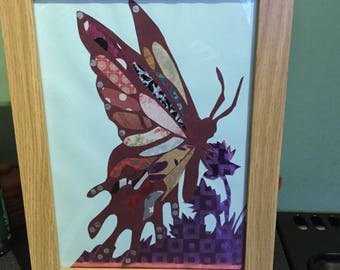 Hand cut butterfly collage.