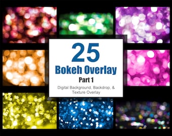 Bokeh Overlay Part 1, Digital Background Backdrop, Scrapbook Paper, Photoshop Texture