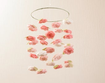 Baby Mobile Crib Mobile Nursery Mobile Baby Girl Nursery Decor Flower Mobile Floral Baby Shower Gift Baby Girl Gift Baby Mobiles Hanging Cot