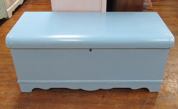 Cedar Lined Blank Chest Waterfall style painted blue