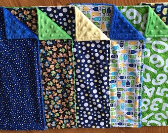 Mini Monkeys, Owls, and Elephants Burp Cloth Set