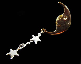 Vintage 80's AVON Stars & Moon Pin