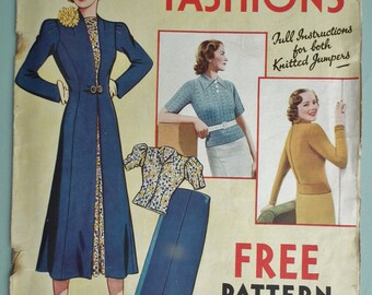 Vintage 30s Sewing Patterns Catalog Home Fashions 1937 30s dressmaking catalogue magazine knitting patterns