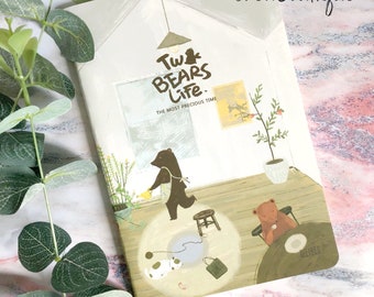 Notebook/two bears life/A5 size/illustration/lined paper notebook