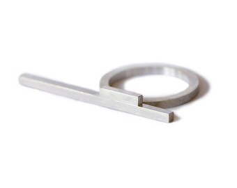 Linear Collection - Ring - sterling silver contemporary jewelry abstract urban geometric minimal line stackable