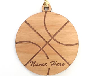 Personalized Wood Basketball Ornament